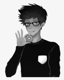 Black And White Library Pictures With Glasses Drawing - Anime Boy With Glasses Drawing, HD Png Download, Transparent PNG