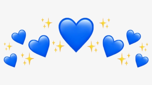 #bluejeart #blue #heart #sparkle #yellow #tumblr #glitter - Blue Heart Crown Png, Transparent Png, Transparent PNG