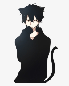 #anime #boy #cute #nekoboy #neko - Cute Anime Boy With Black Hair, HD Png Download, Transparent PNG