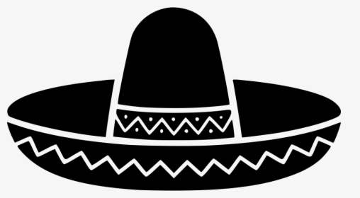 Transparent Maracas And Sombrero Clipart - Sombrero Hat Clipart Black And White, HD Png Download, Transparent PNG