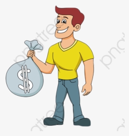 Money Bag Clipart Man - Guy Holding Money Clipart, HD Png Download, Transparent PNG