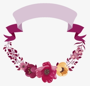 #banner #banners #sign #frame #ribbon #floral #flowers - Flower Banners, HD Png Download, Transparent PNG