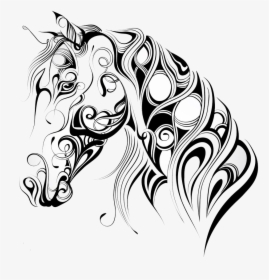 American Quarter Horse Mustang Silhouette Horse Head - Cartoon Silhouette Horse Head, HD Png Download, Transparent PNG