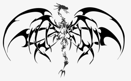 Transparent Skyrim Dragon Png - Tribal Dragon Tattoo, Png Download, Transparent PNG