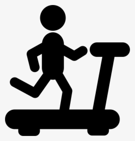 Person Running On A Treadmill Silhouette From Side - Silhouette Treadmill Clipart, HD Png Download, Transparent PNG