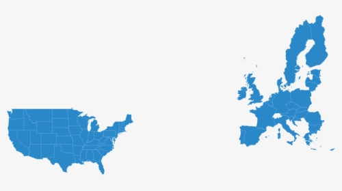Transparent Map Of Usa Png - Us And Eu Map, Png Download, Transparent PNG