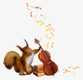 #ftestickers #clipart #squirrel #violin #cute - Cute Violin, HD Png Download, Transparent PNG