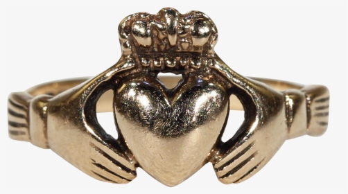 Vintage Irish Claddagh Ring Heart Hands Hallmarked - Irish Claddagh Jewelry Transparent, HD Png Download, Transparent PNG