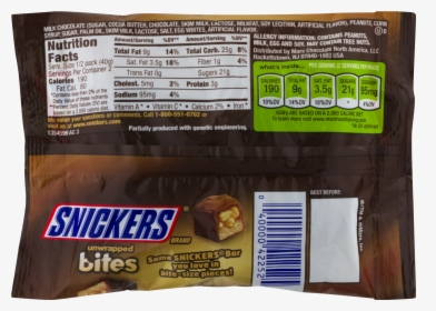 Bite Size Snickers Nutrition Label, HD Png Download, Transparent PNG