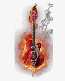 Instruments Downloads Feux Creative Guitar Visual Flame - Electric Guitar Graphic Design, HD Png Download, Transparent PNG