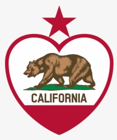 This Free Icons Png Design Of California Flag Heart - California Grizzly Bear Clipart, Transparent Png, Transparent PNG