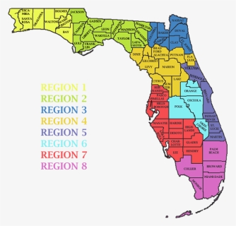 Florida Map Regions - Regional Map Of Florida Regions, HD Png Download ...