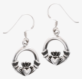 Sterling Silver Claddagh Circle Earrings - Earrings, HD Png Download, Transparent PNG