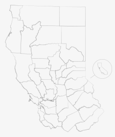 California Map Outline - Map Of California Counties, HD Png Download, Transparent PNG