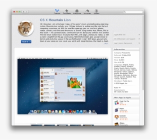 Mac Os X Mountain Lion , Png Download - Mac Os X Mountain Lion, Transparent Png, Transparent PNG