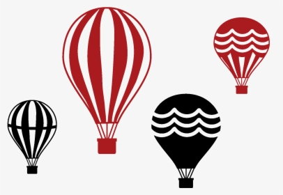 Set Of Four Vintage Hot Air Balloons - Hot Air Balloon Png, Transparent Png, Transparent PNG