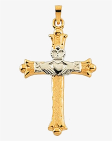 Claddagh Two Tone Cross - Pendant, HD Png Download, Transparent PNG