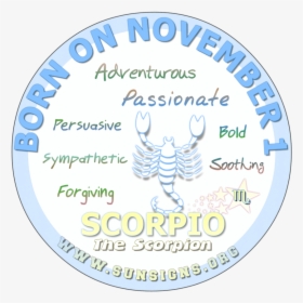 November 1 Zodiac Sign Scorpio - December 14 Birthday Placad, HD Png Download, Transparent PNG