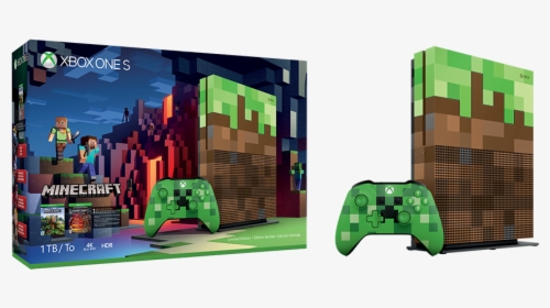 Xbox One S 1tb Minecraft Limited Edition Console, HD Png Download, Transparent PNG