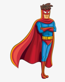 Crossing Arm Superhero Cartoon, HD Png Download, Transparent PNG