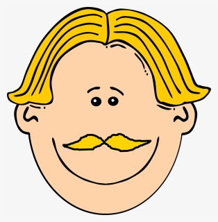 Smiling Man With Blond Hair And Mustache Svg Clip Arts - Blonde Haired Man Clipart, HD Png Download, Transparent PNG
