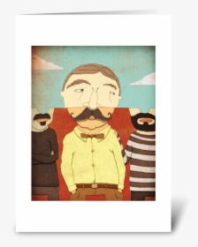 Mustache On My Mind Greeting Card Greeting Card - Cartoon, HD Png Download, Transparent PNG
