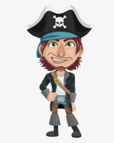 Funny Pirate Cartoon Vector Character Aka Pirate Tim - Pirate Cartoon Character Png, Transparent Png, Transparent PNG