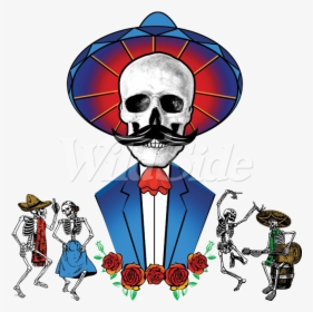 Day Of The Dead Mustache Skull - Day Of The Dead, HD Png Download, Transparent PNG