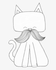 Moustache Cat Digi Stamp - Illustration, HD Png Download, Transparent PNG
