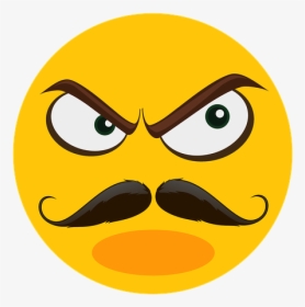 Mustache, Angry, Suspect, Emoji, Emotions, Face - อิ โม จิ รูป หนวด, HD Png Download, Transparent PNG