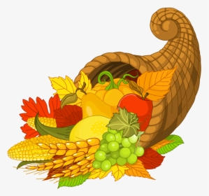 Happy Thanksgiving Cornucopia Front View - Thanksgiving Cornucopia Clipart, HD Png Download, Transparent PNG