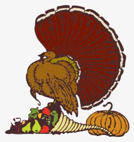 Turkey, Cornucopia, Thanksgiving, Food, Holiday, Autumn - Roasted Turkey Artwork, HD Png Download, Transparent PNG