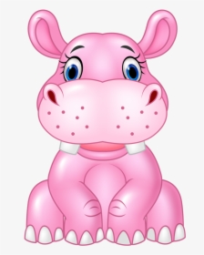 Clipart Baby Hippopotamus - Dibujos De Hipopotamos Animados, HD Png Download, Transparent PNG
