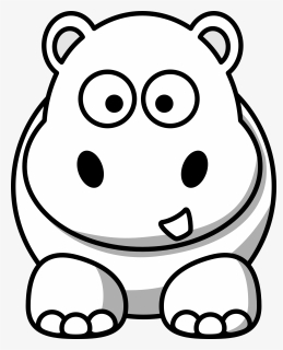 Hippo Clipart Free Images - Animal Clipart Black And White, HD Png Download, Transparent PNG