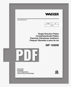 Parts Manual - Wacker Neuson, HD Png Download, Transparent PNG