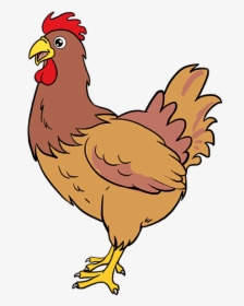 Draw Clipart Hen - Chicken Drawing Clear Background, HD Png Download, Transparent PNG