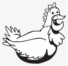 Transparent Chicken Drawing Png - Chicken Cartoon Images Black And White, Png Download, Transparent PNG