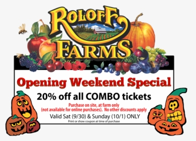 20% Off Combo On Opening Weekend Coupon - Roloff Farms, HD Png Download, Transparent PNG