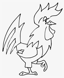 Rooster Black And White Drawing, HD Png Download, Transparent PNG