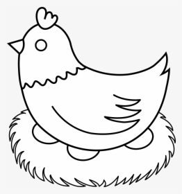 Free Farm Animal Clipart - Black And White Clipart Hen, HD Png Download, Transparent PNG