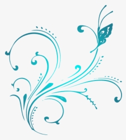 Scroll Clipart Vector - Butterfly Scroll Clipart, HD Png Download, Transparent PNG