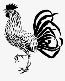Rooster, Cock, Poultry, Farm, Cockerel, Domestic - Rooster Clipart Black And White Free, HD Png Download, Transparent PNG