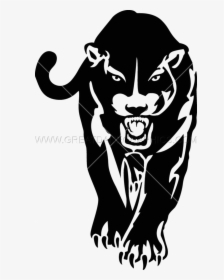 Black Panther Jaguar Cougar Stencil Clip Art - Cute Black Panther Cartoon, HD Png Download, Transparent PNG