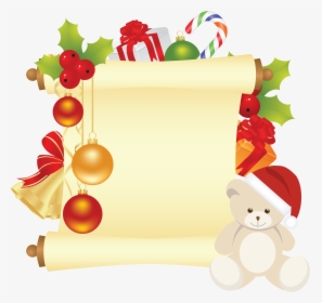 Vector Santa Scroll - Clipart Christmas Scroll, HD Png Download, Transparent PNG
