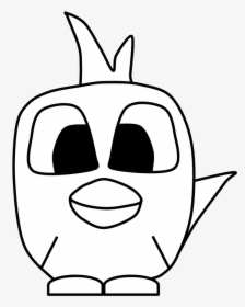Chicken, Big Eyes, Black And White, Cartoon Animal - Cartoon, HD Png Download, Transparent PNG