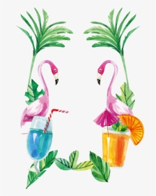 Flamingo Summer Png - Watercolor Flamingo With Transparent Background, Png Download, Transparent PNG