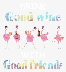 Clipart Flamingos Drinking Wine, HD Png Download, Transparent PNG