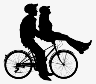 Couple, Silhouette, Love, Rom, Romantic, People - Couple On Bicycle Png, Transparent Png, Transparent PNG