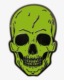Lime Green Skull Enamel Pin By Seventh - Skull, HD Png Download, Transparent PNG