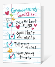 Grandparents Checklist Printable - Handwriting, HD Png Download, Transparent PNG